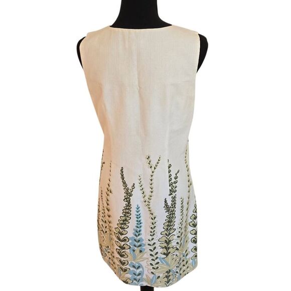 Ann Taylor LOFT Womens Sleeveless Vine Leaf Print Sheath Dress Cream Size 4 - Picture 5 of 11
